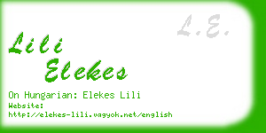 lili elekes business card